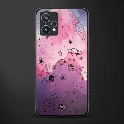 space pink aesthetic glass case for realme 9 pro plus 5g image