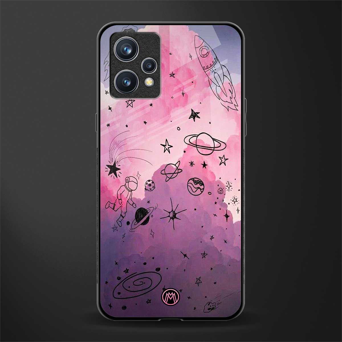 space pink aesthetic glass case for realme 9 4g image
