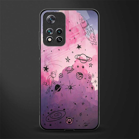 space pink aesthetic glass case for poco m4 pro 5g image