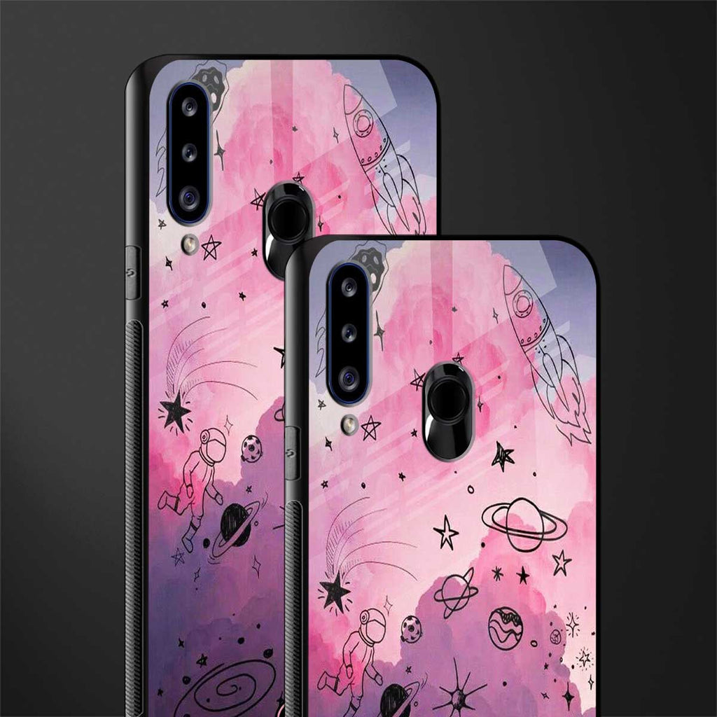 space pink aesthetic glass case for samsung galaxy a20s image-2