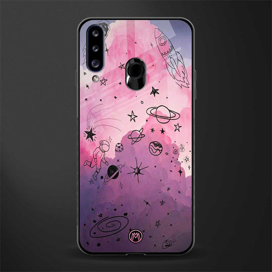 space pink aesthetic glass case for samsung galaxy a20s image