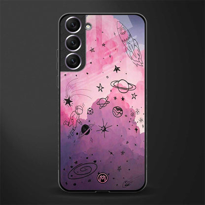 space pink aesthetic glass case for samsung galaxy s21 fe 5g image