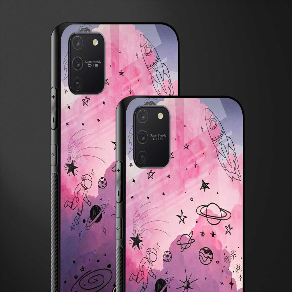 space pink aesthetic glass case for samsung galaxy a91 image-2