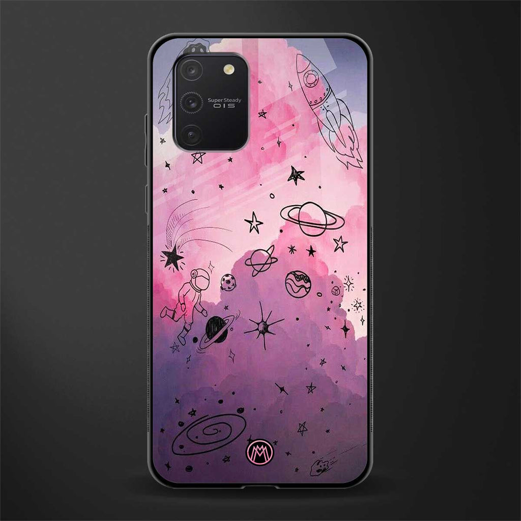 space pink aesthetic glass case for samsung galaxy a91 image