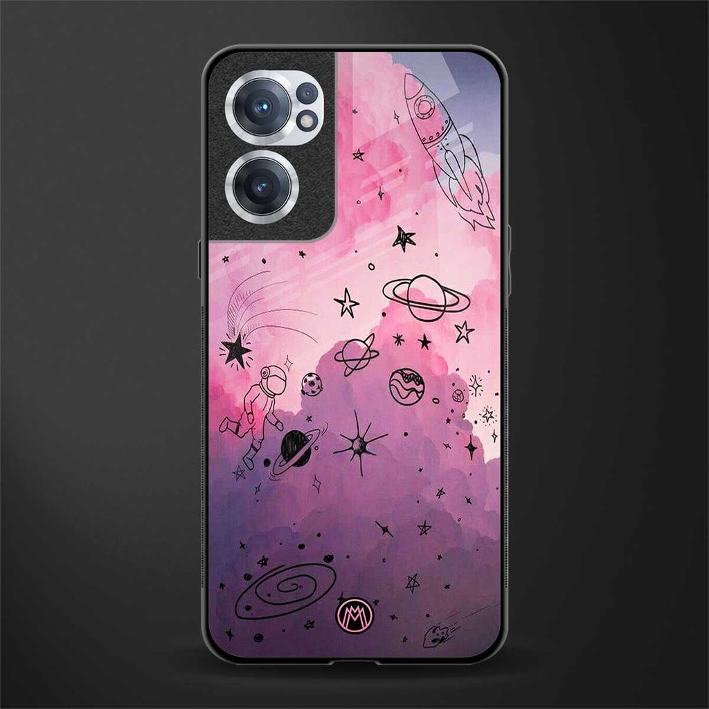 space pink aesthetic glass case for oneplus nord ce 2 5g image