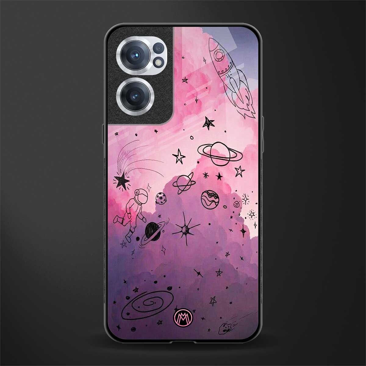 space pink aesthetic glass case for oneplus nord ce 2 5g image