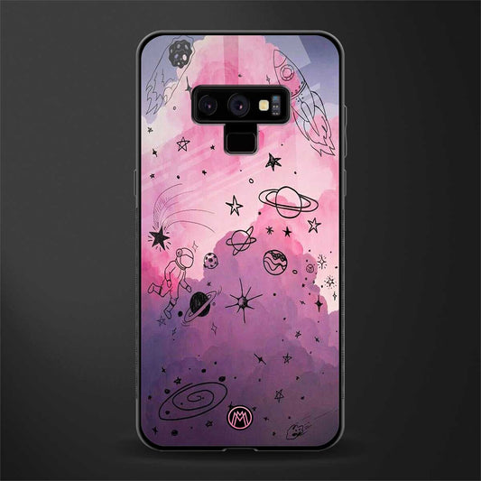 space pink aesthetic glass case for samsung galaxy note 9 image