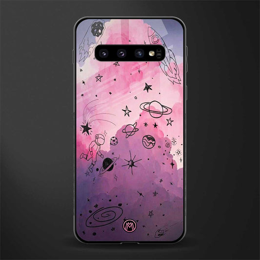 space pink aesthetic glass case for samsung galaxy s10 image