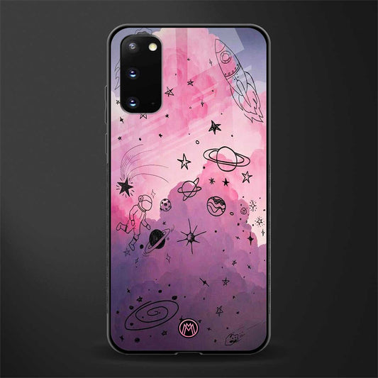 space pink aesthetic glass case for samsung galaxy s20 image