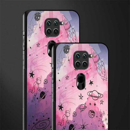 space pink aesthetic glass case for redmi note 9 image-2