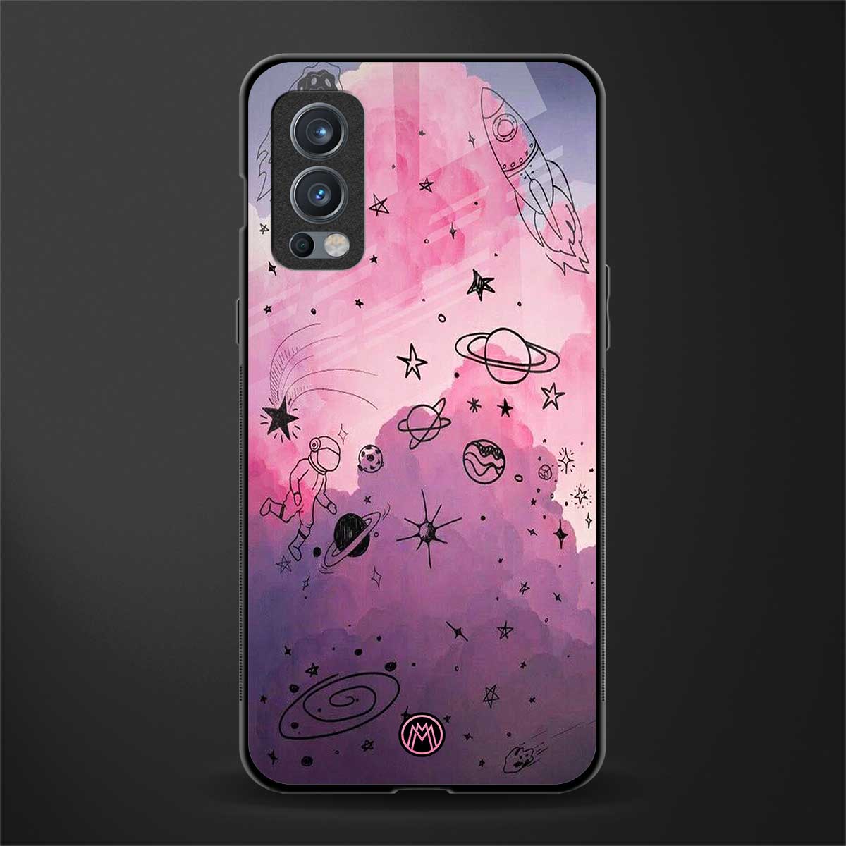 space pink aesthetic glass case for oneplus nord 2 5g image