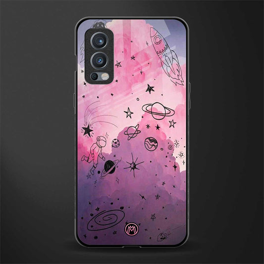 space pink aesthetic glass case for oneplus nord 2 5g image