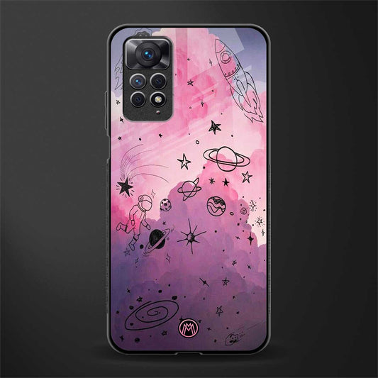 space pink aesthetic glass case for redmi note 11s image