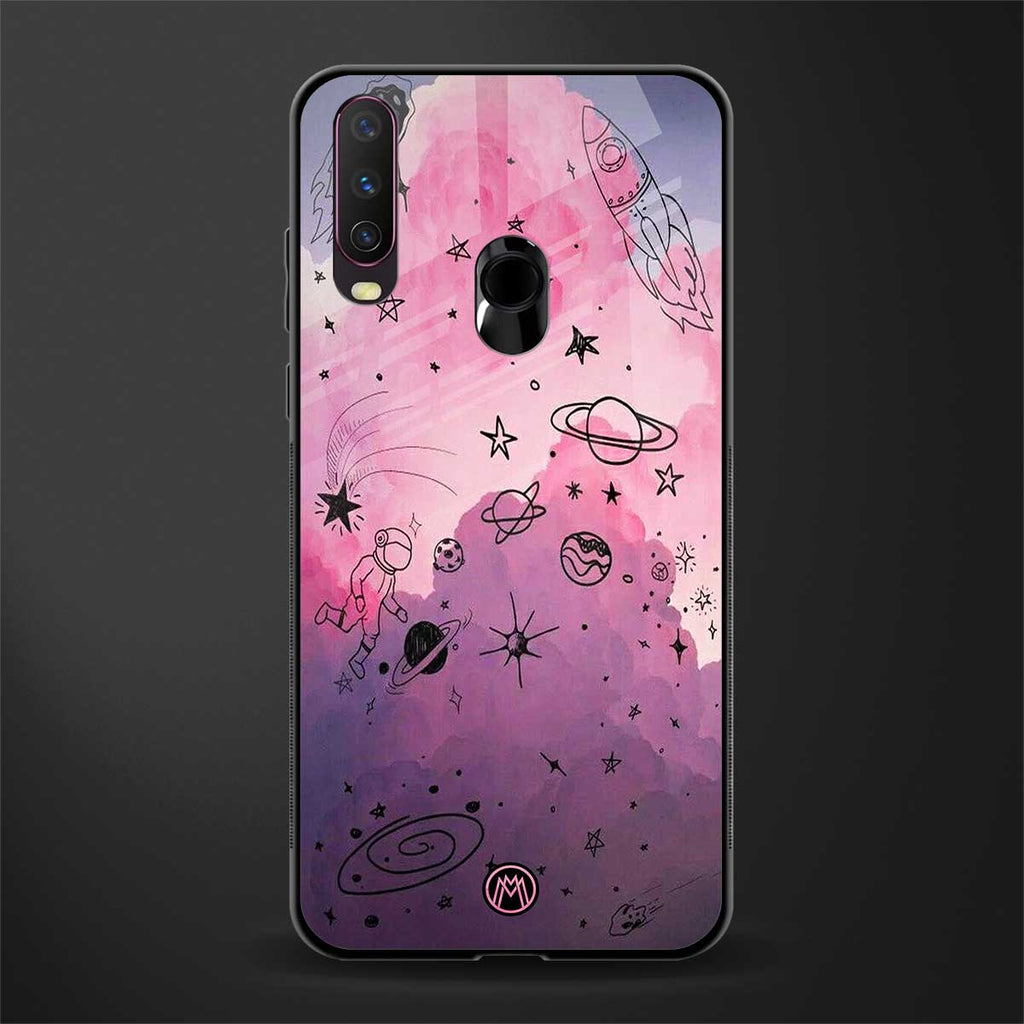 space pink aesthetic glass case for vivo y15 image