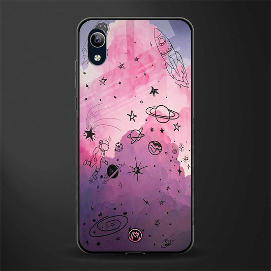 space pink aesthetic glass case for vivo y90 image