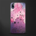 space pink aesthetic glass case for vivo y1s without fingerprint image