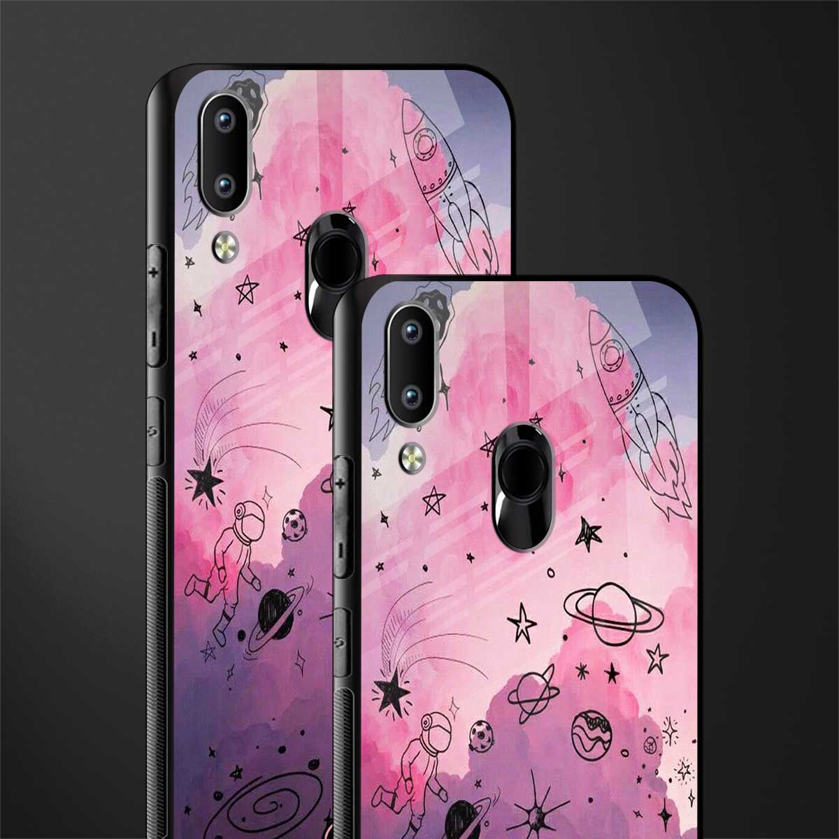 space pink aesthetic glass case for vivo y95 image-2