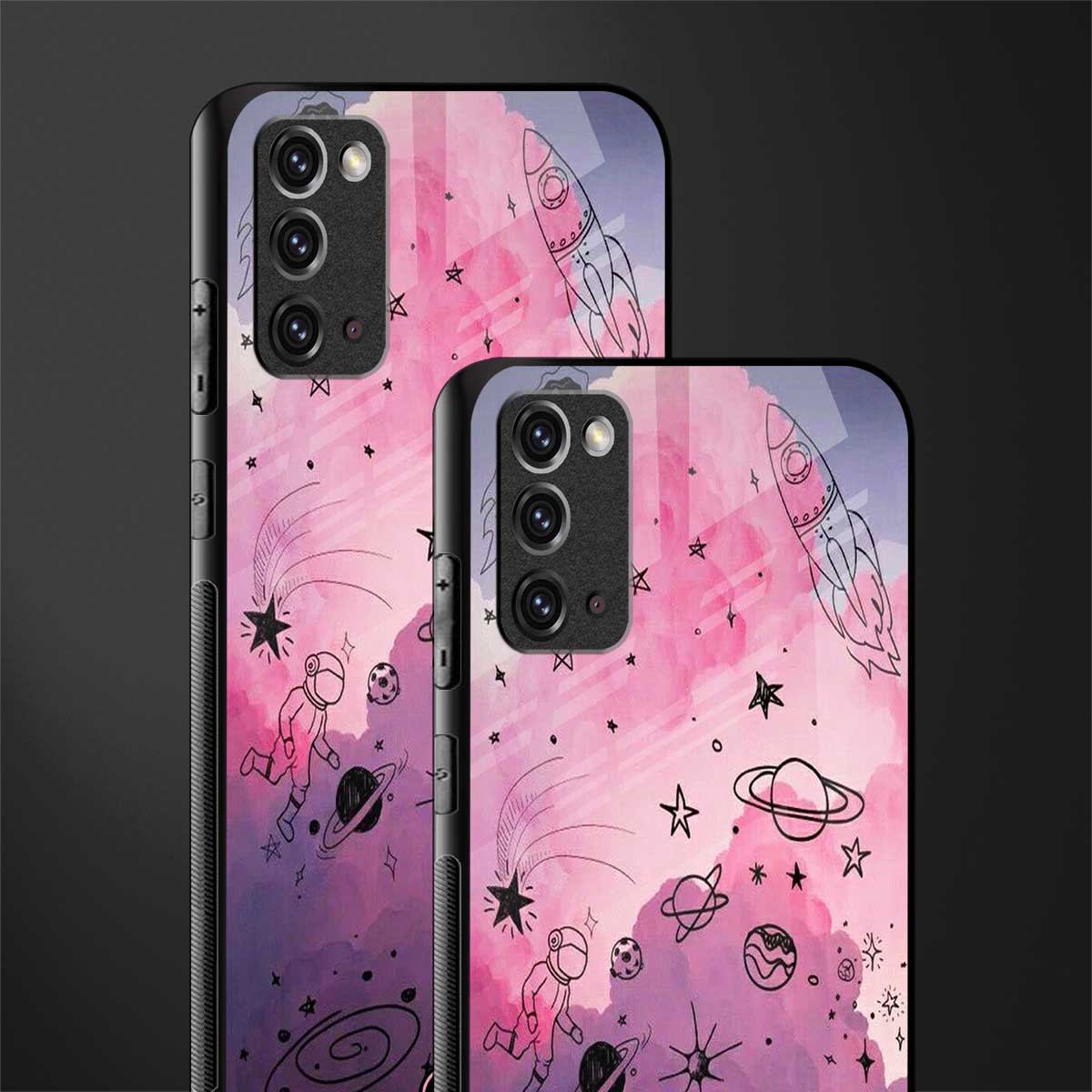 space pink aesthetic glass case for samsung galaxy note 20 image-2
