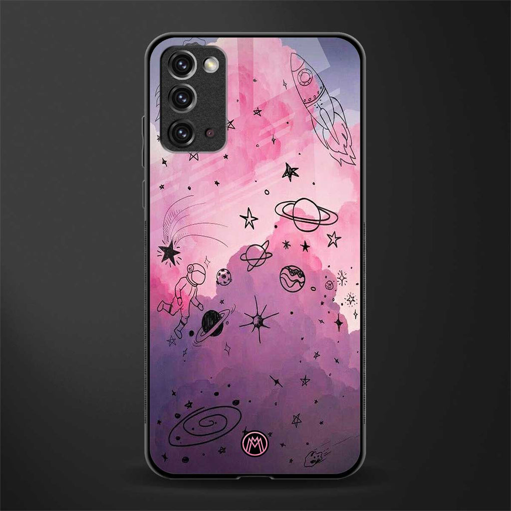 space pink aesthetic glass case for samsung galaxy note 20 image