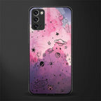 space pink aesthetic glass case for samsung galaxy note 20 image