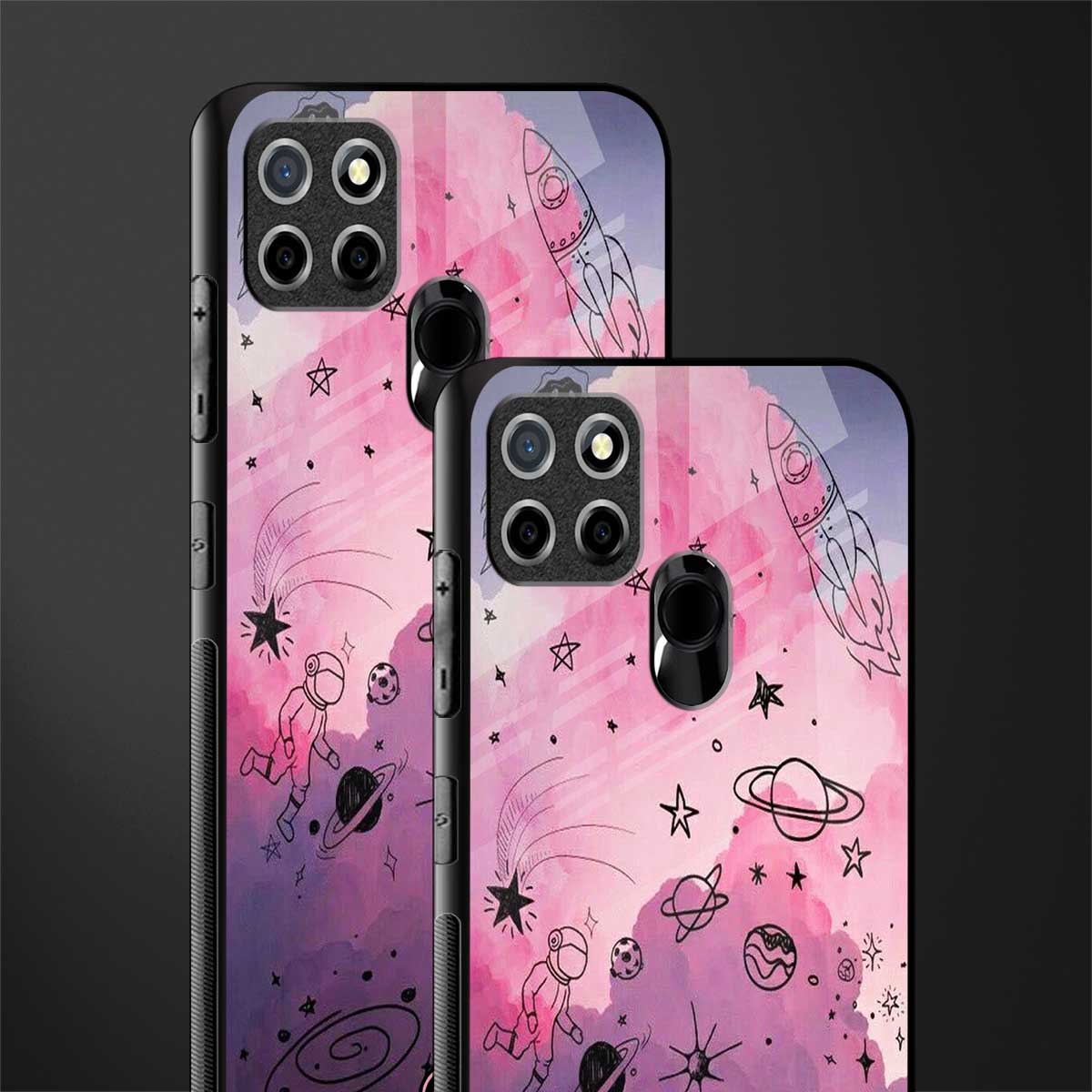 space pink aesthetic glass case for realme c12 image-2