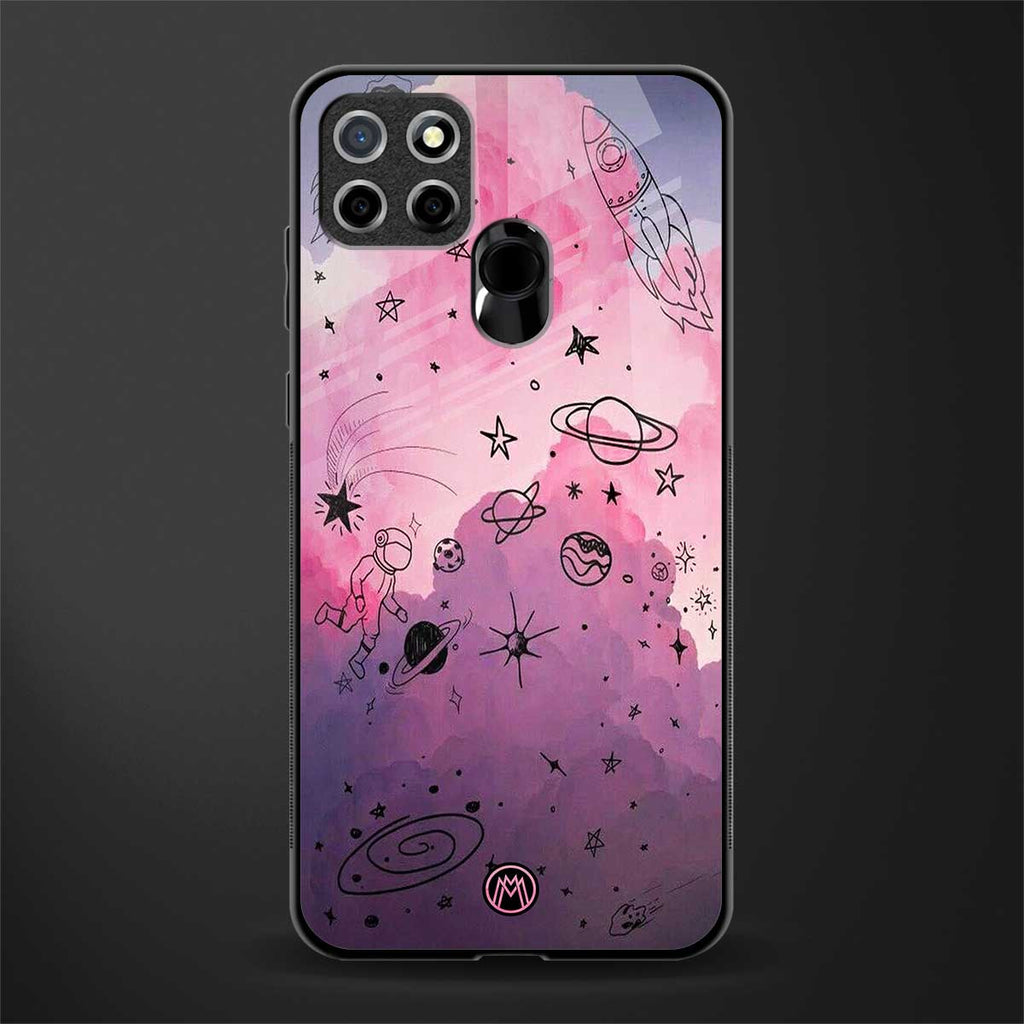 space pink aesthetic glass case for realme c25 realme c25s image