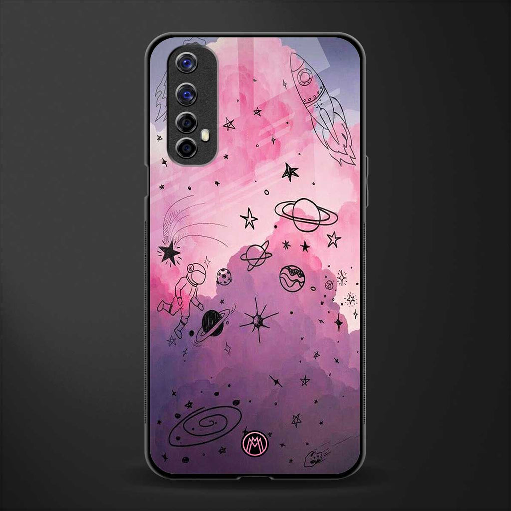 space pink aesthetic glass case for realme 7 image