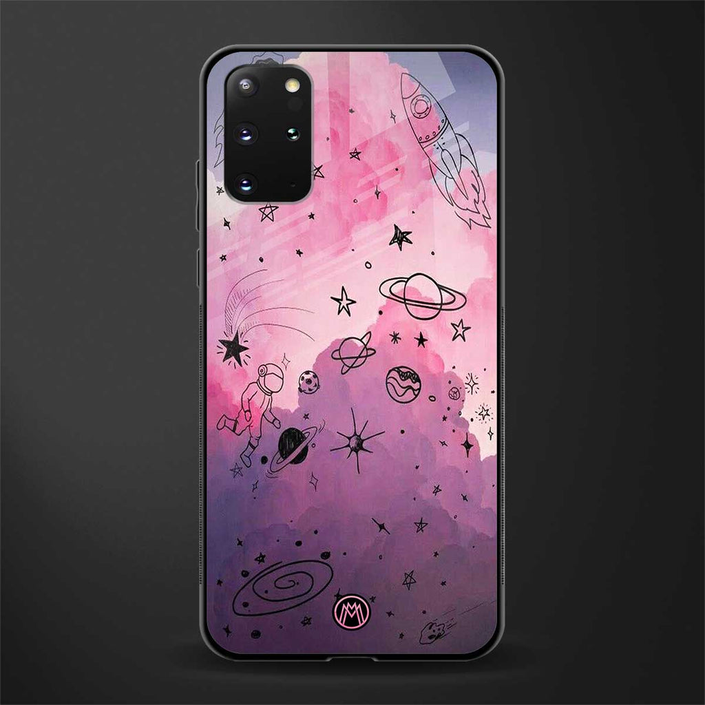 space pink aesthetic glass case for samsung galaxy s20 plus image