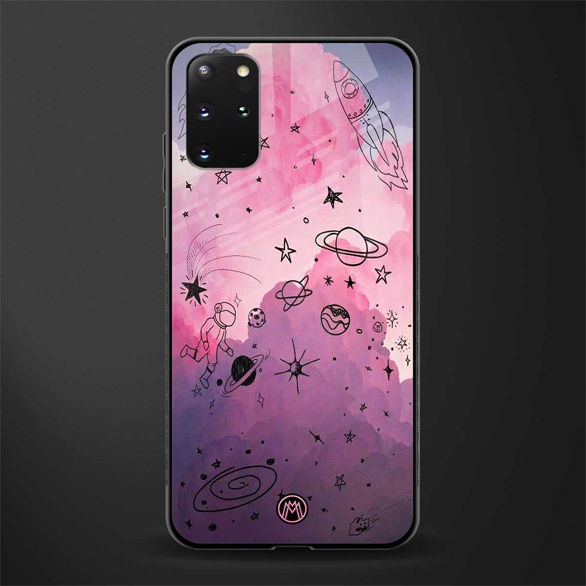 space pink aesthetic glass case for samsung galaxy s20 plus image