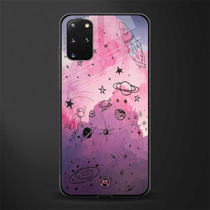 space pink aesthetic glass case for samsung galaxy s20 plus image