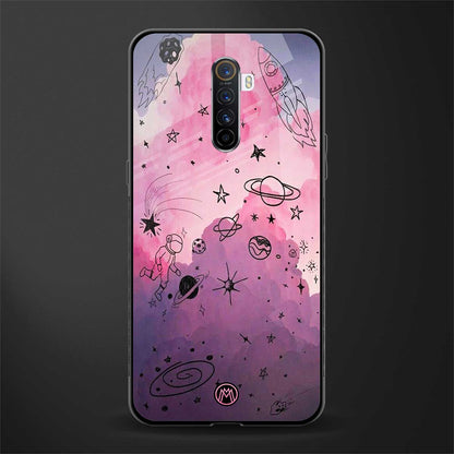 space pink aesthetic glass case for realme x2 pro image
