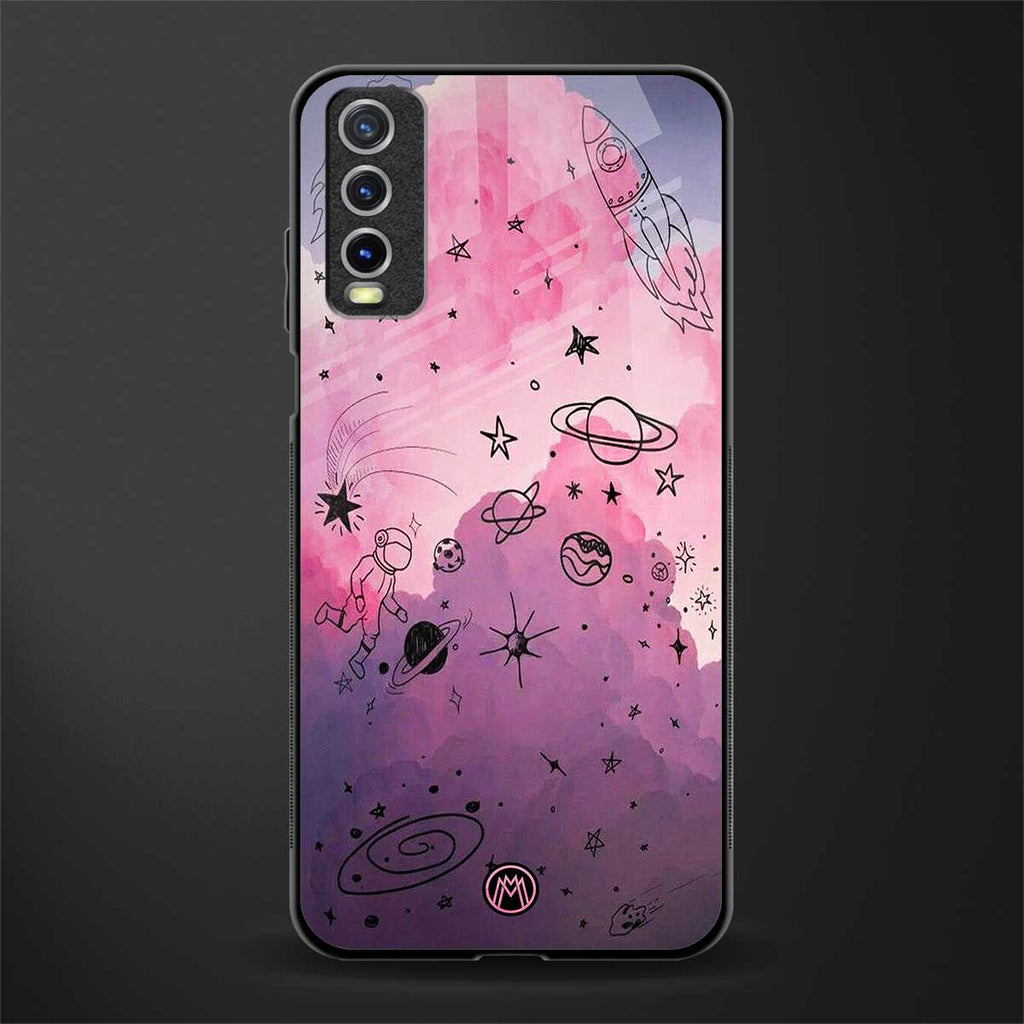 space pink aesthetic glass case for vivo y12s image