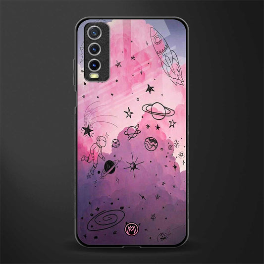 space pink aesthetic glass case for vivo y20i vivo y20t image