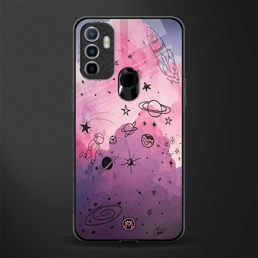 space pink aesthetic glass case for oppo a53 image