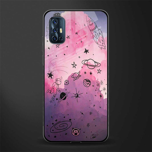 space pink aesthetic glass case for vivo v17 image