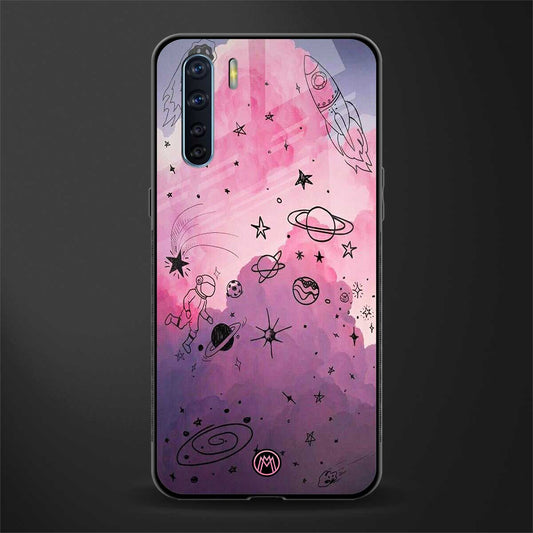 space pink aesthetic glass case for oppo f15 image