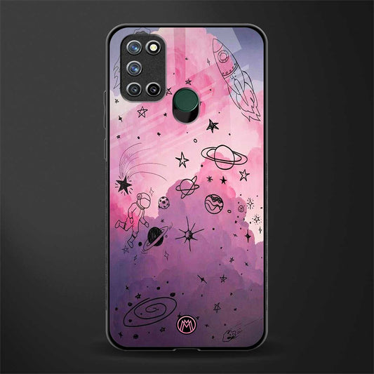 space pink aesthetic glass case for realme 7i image