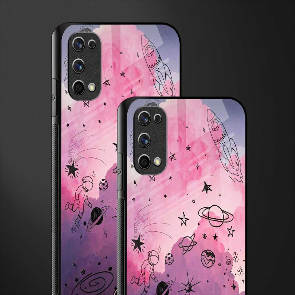 space pink aesthetic glass case for realme 7 pro image-2