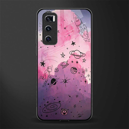 space pink aesthetic glass case for vivo v20 se image