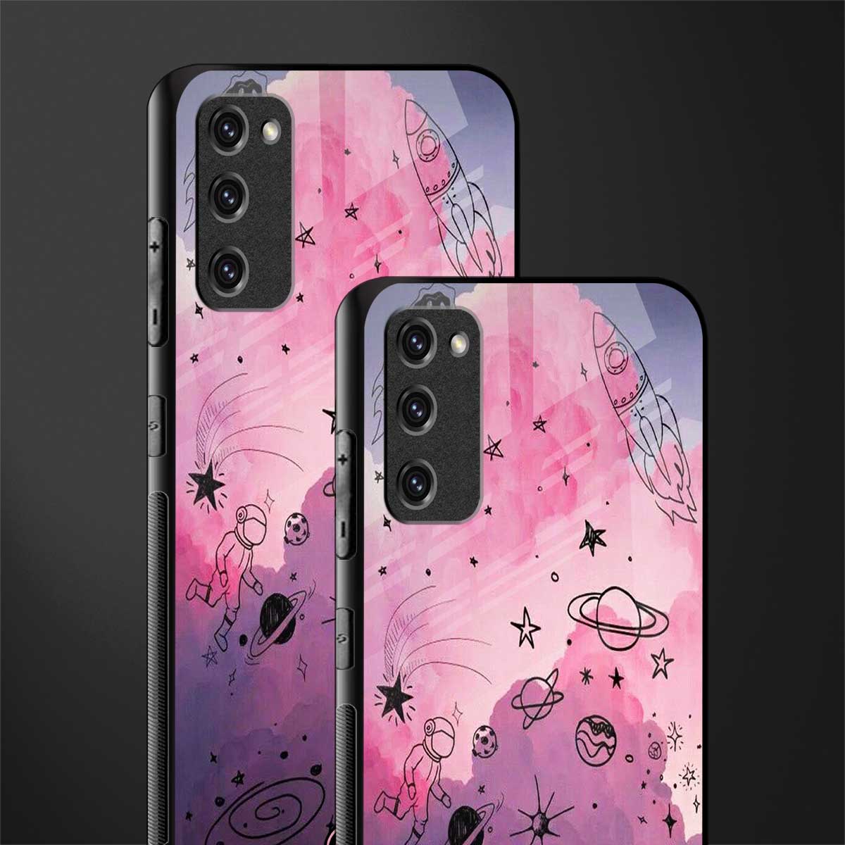space pink aesthetic glass case for samsung galaxy s20 fe image-2