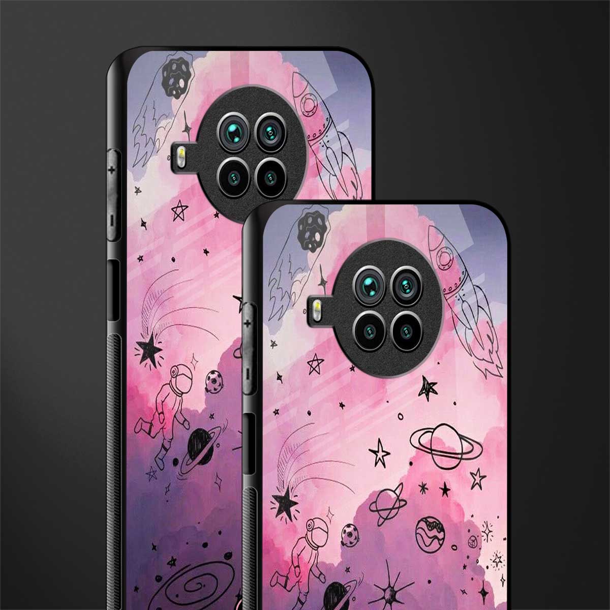 space pink aesthetic glass case for mi 10i image-2