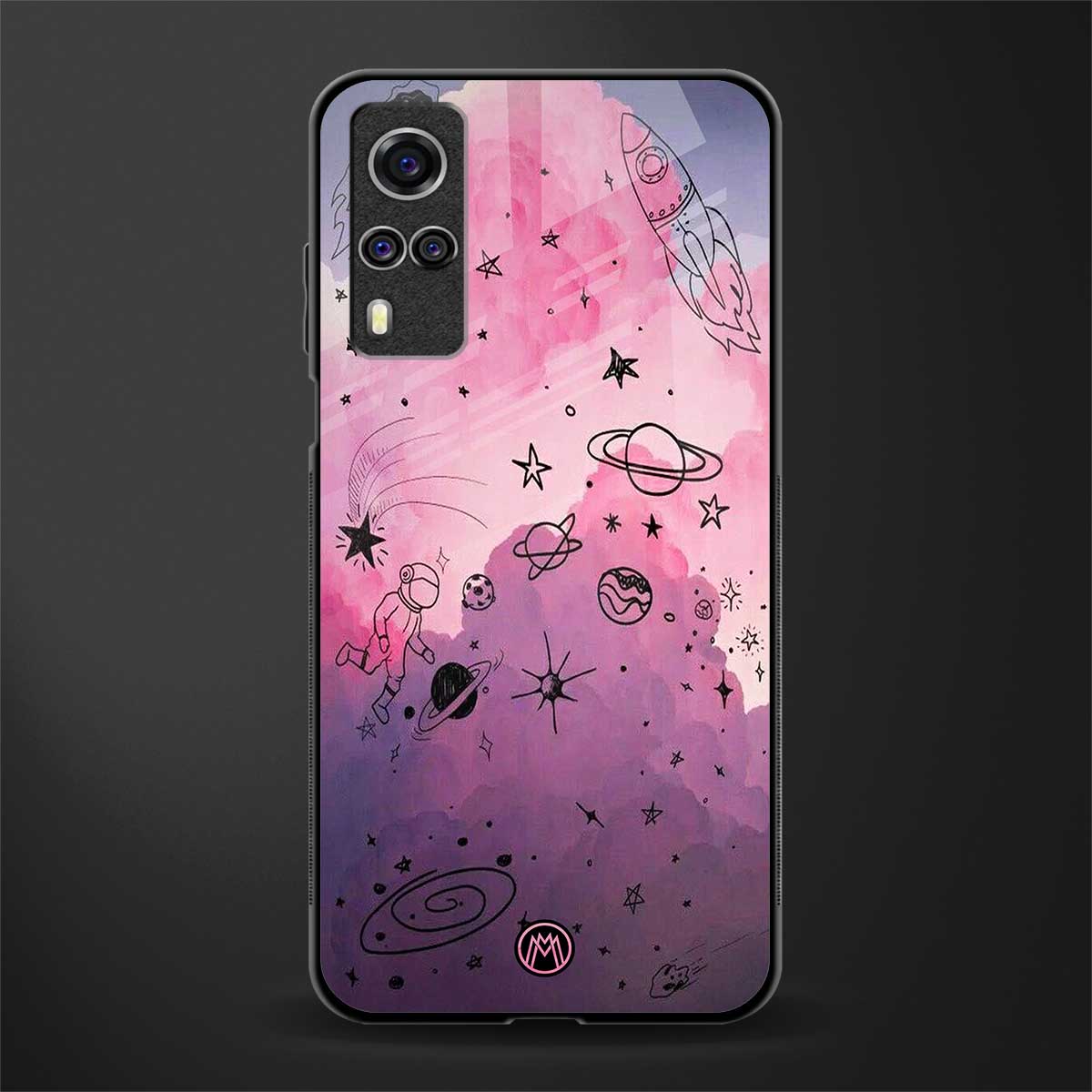 space pink aesthetic glass case for vivo y53s image