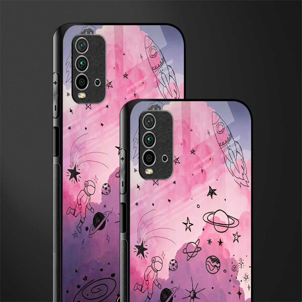 space pink aesthetic glass case for redmi 9 power image-2