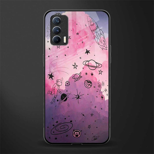 space pink aesthetic glass case for realme x7 image