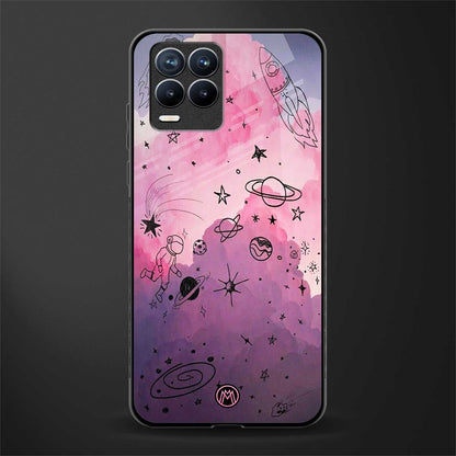 space pink aesthetic glass case for realme 8 pro image