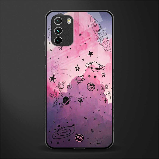 space pink aesthetic glass case for poco m3 image
