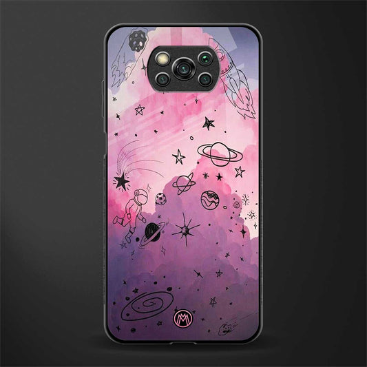 space pink aesthetic glass case for poco x3 image