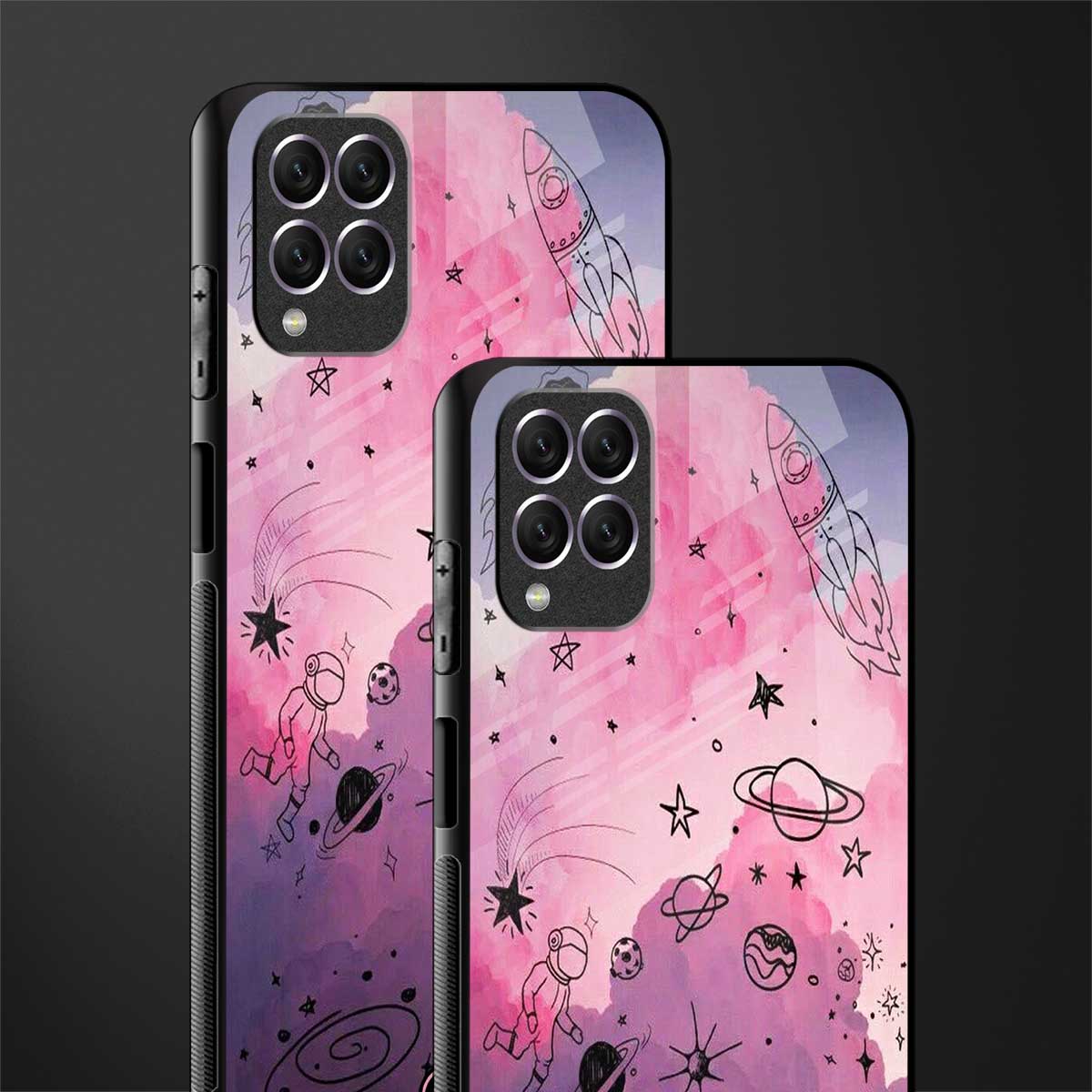 space pink aesthetic glass case for samsung galaxy f62 image-2