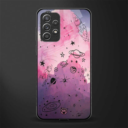 space pink aesthetic glass case for samsung galaxy a72 image