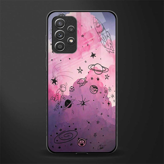 space pink aesthetic glass case for samsung galaxy a52 image